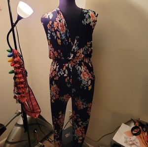 Plus size floral romper.
